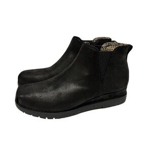 NEW BOBS Skechers Womens Size 7.5 Black Washable Vegan Chill Wedge Ankle Boot